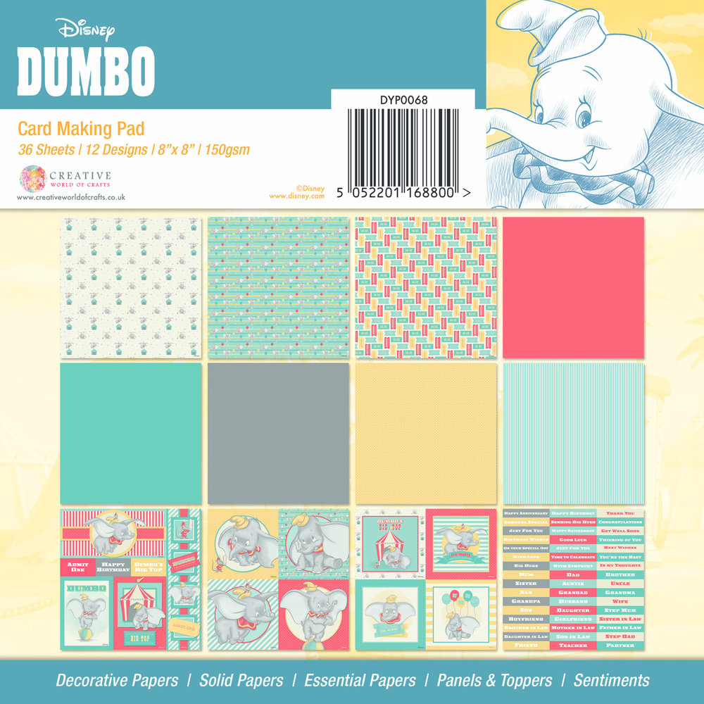 Creative Expressions Dumbo 8x8 Inch Card Making Pad (DYP0068) (OUTLET) Creative Expressions Dumbo 8x8 Inch Card Making Pad (DYP0068) (OUTLET)