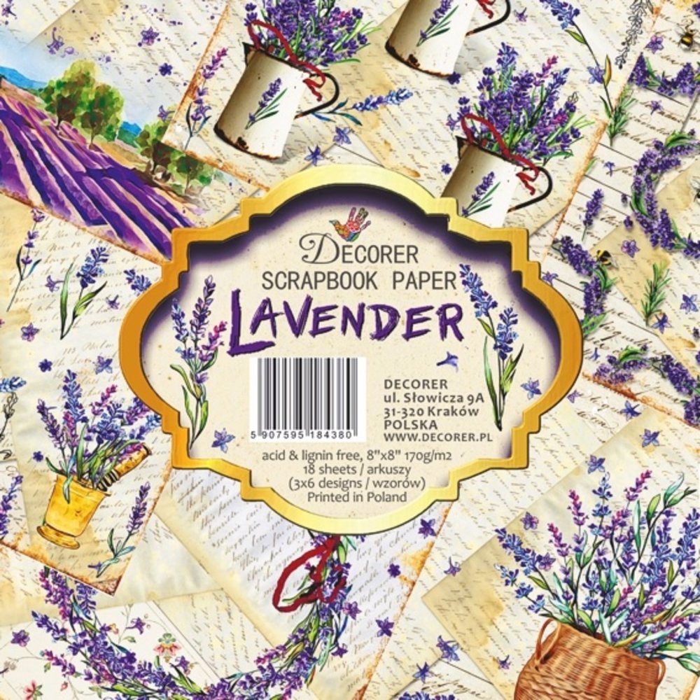 Decorer Lavender 8x8 Inch Paper Pack (DECOR-B40-438) (OUTLET) Decorer Lavender 8x8 Inch Paper Pack (DECOR-B40-438) (OUTLET)