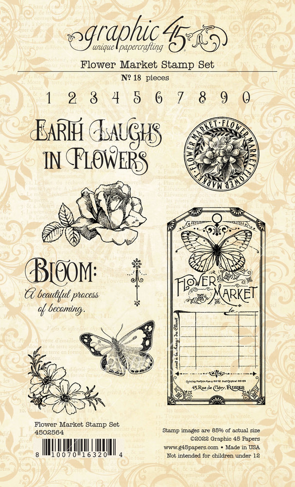 Graphic 45 Flower Market Stamp Set (4502564) (OUTLET)