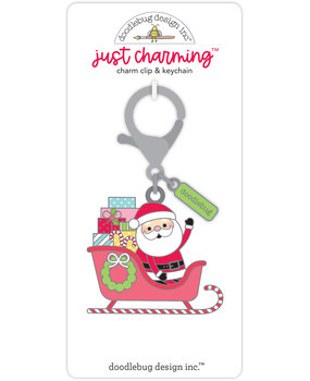Doodlebug Design Here Comes Santa Claus Just Charming Clip & Keychain (7917) (DISCONTINUED)