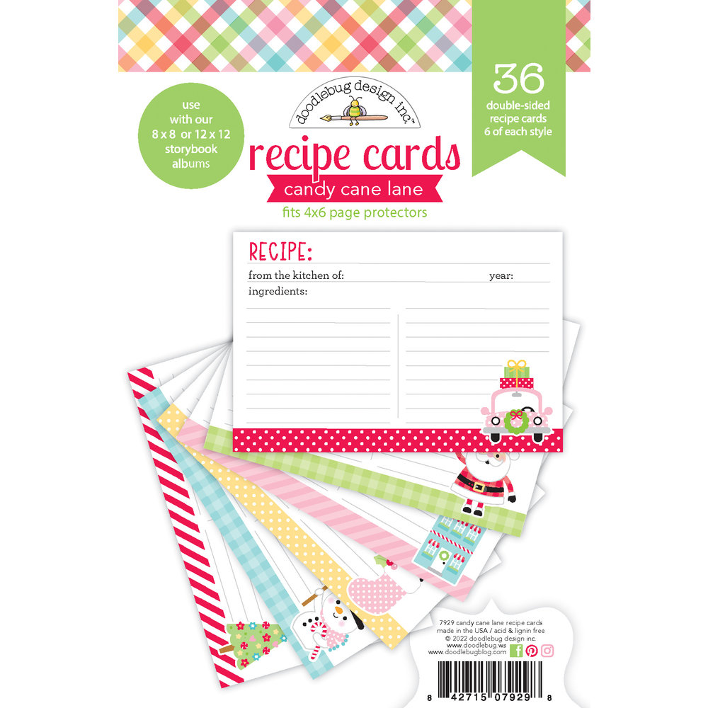 Candy Cane Lane Recipe Cards (7929) Craftlines B.V.