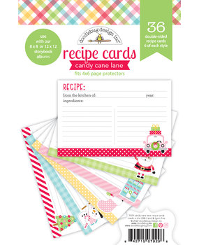 Doodlebug Design Candy Cane Lane Recipe Cards (7929) (DISCONTINUED)