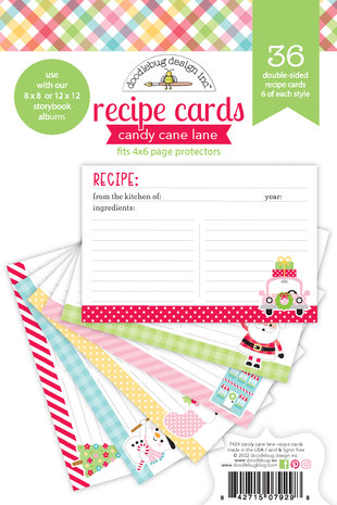 Doodlebug Design Candy Cane Lane Recipe Cards (7929) (DISCONTINUED)