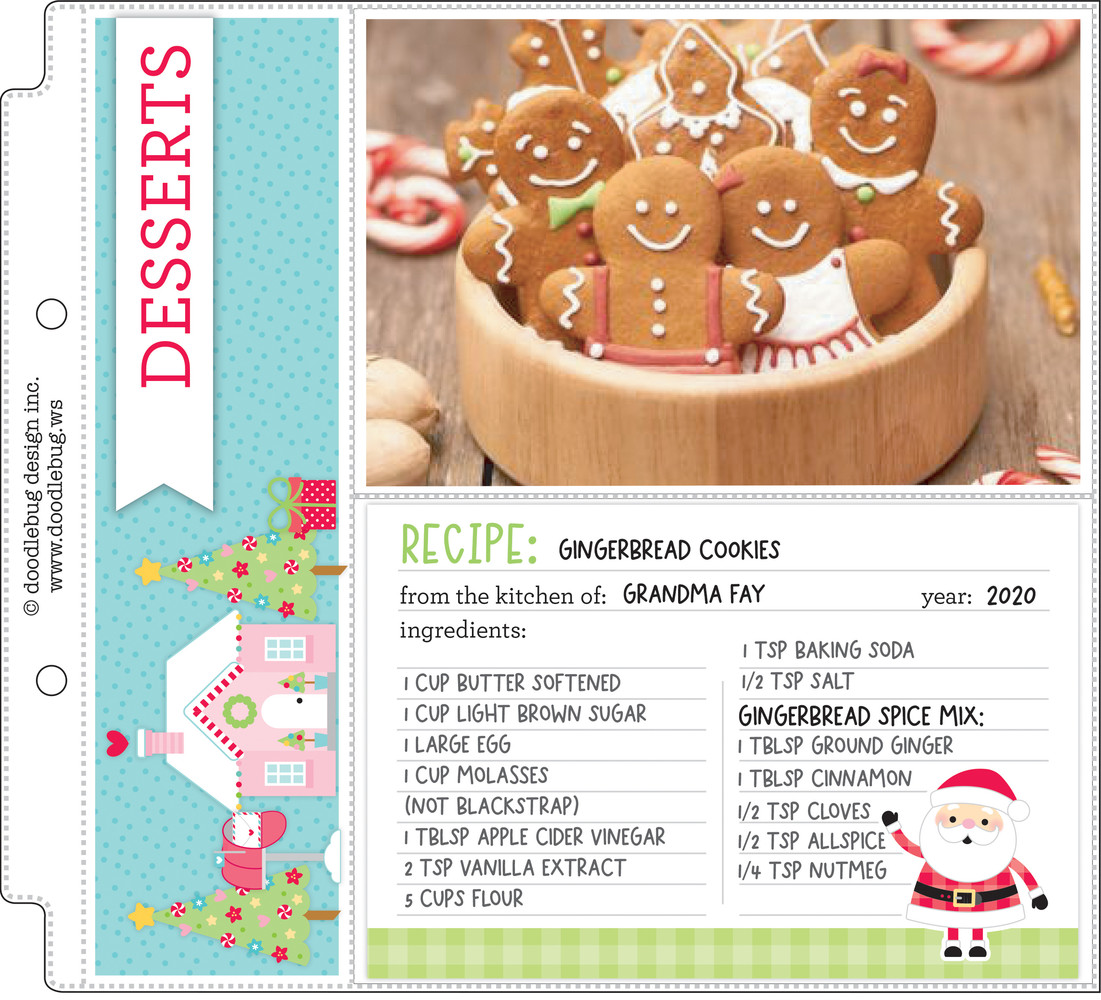 Doodlebug Design Candy Cane Lane Recipe Cards (7929) (DISCONTINUED)