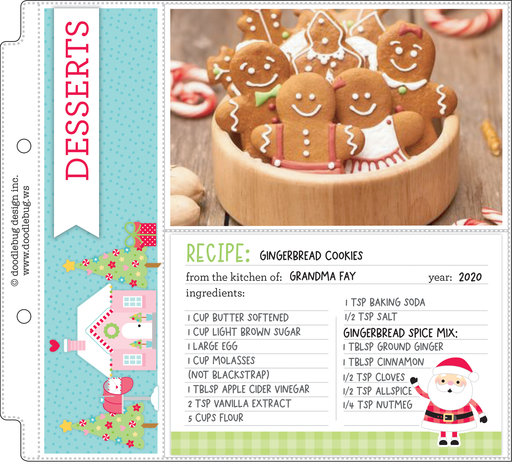 Doodlebug Design Candy Cane Lane Recipe Cards (7929) (DISCONTINUED)