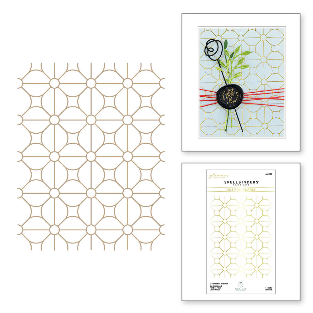 Spellbinders Geometric Flower Background Glimmer Hot Foil Plate (GLP-331) (OUTLET)