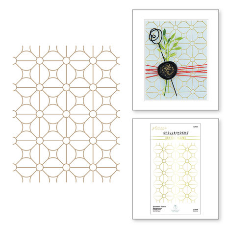 Spellbinders Geometric Flower Background Glimmer Hot Foil Plate (GLP-331) (OUTLET)