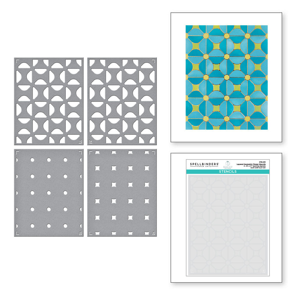 Spellbinders Layered Geometric Flower Stencils (STN-031) (OUTLET) Spellbinders Layered Geometric Flower Stencils (STN-031) (OUTLET)