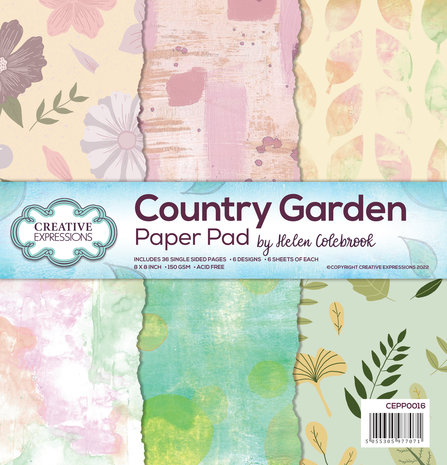 Creative Expressions Helen Colebrook 8x8 Inch Paper Pad Country Garden (CEPP0016) (OUTLET) Creative Expressions Helen Colebrook 8x8 Inch Paper Pad Country Garden (CEPP0016) (OUTLET)