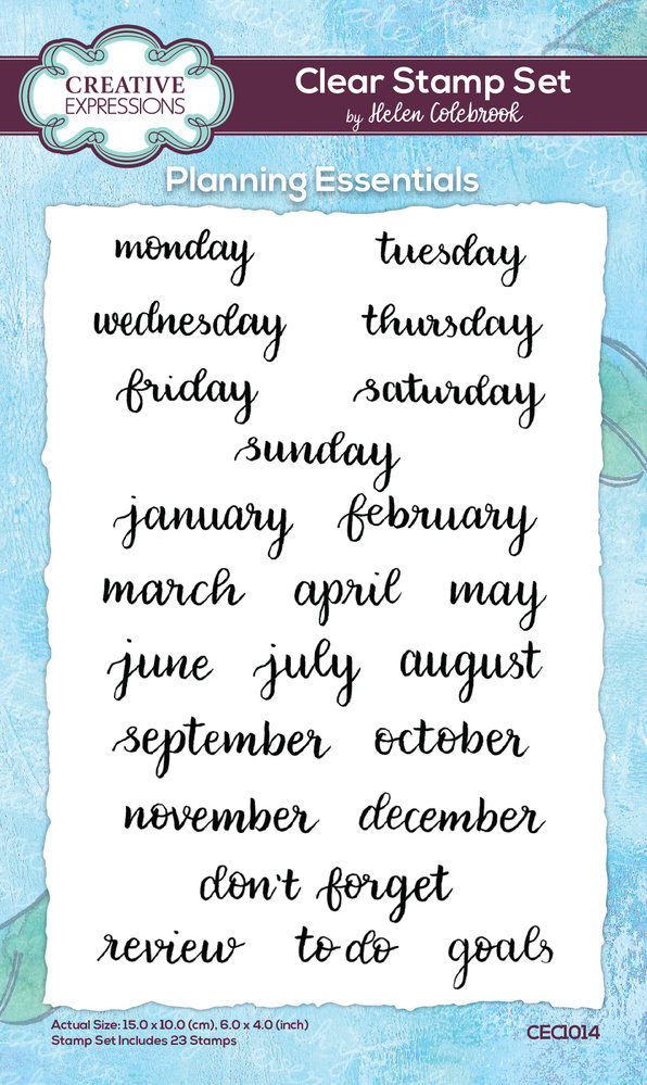 Creative Expressions Helen Colebrook Clear Stamp A6 Planning Essentials (CEC1014) (OUTLET) Creative Expressions Helen Colebrook Clear Stamp A6 Planning Essentials (CEC1014) (OUTLET)