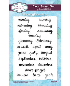 Creative Expressions Helen Colebrook Clear Stamp A6 Planning Essentials (CEC1014) (OUTLET)