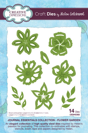 Creative Expressions Helen Colebrook Craft Die Journal Essentials Flower Garden (CEDHC002) (OUTLET)