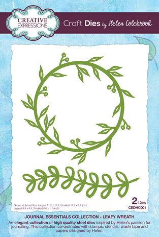 Creative Expressions Helen Colebrook Craft Die Journal Essentials Leafy Wreath (CEDHC001) (OUTLET) Creative Expressions Helen Colebrook Craft Die Journal Essentials Leafy Wreath (CEDHC001) (OUTLET)
