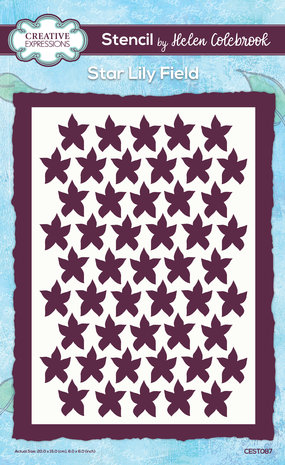 Creative Expressions Helen Colebrook Stencil A5 Star Lily Field (CEST087) (OUTLET)