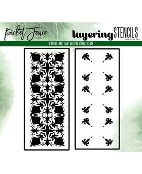 Picket Fence Studios Slim Line Fancy Table 4x10 Inch Layering Stencils (2pcs) (SC-346) (OUTLET)