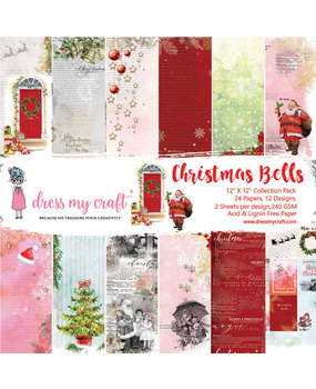 Dress My Craft Christmas Bells 12x12 Inch Paper Pad (DMCP2410) (OUTLET)
