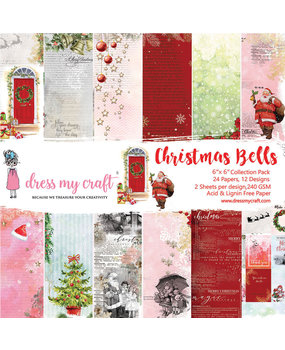 Dress My Craft Christmas Bells 6x6 Inch Paper Pad (DMCP2421) (OUTLET)