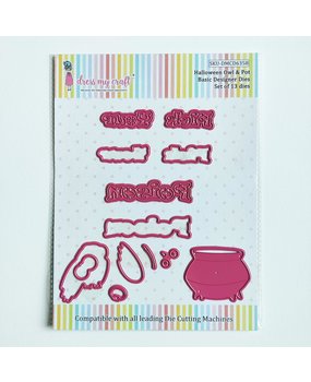 Dress My Craft Cutting Die Basic Designer Halloween Owl & Pot (DMCD6358) (OUTLET)