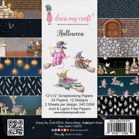 Dress My Craft Halloween 12x12 Inch Paper Pad (DMCP5622) (OUTLET) Dress My Craft Halloween 12x12 Inch Paper Pad (DMCP5622) (OUTLET)