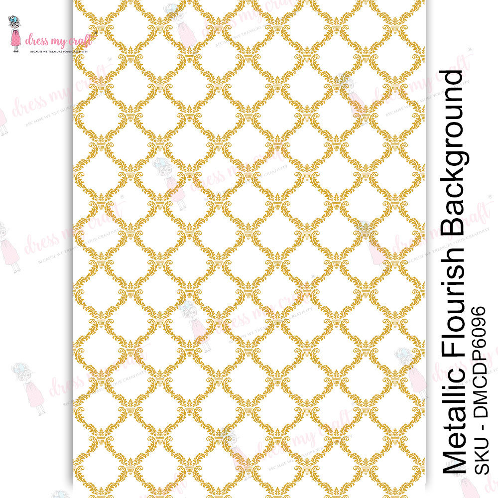 Dress My Craft Transfer Me Metallic Flourish Background (DMCDP6096) (OUTLET) Dress My Craft Transfer Me Metallic Flourish Background (DMCDP6096) (OUTLET)
