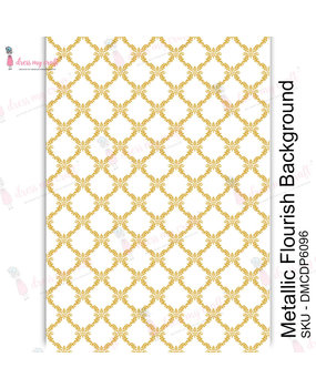Dress My Craft Transfer Me Metallic Flourish Background (DMCDP6096) (OUTLET)