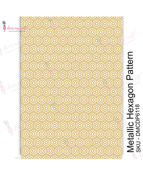 Dress My Craft Transfer Me Metallic Hexagon Pattern (DMCDP6118) (OUTLET)