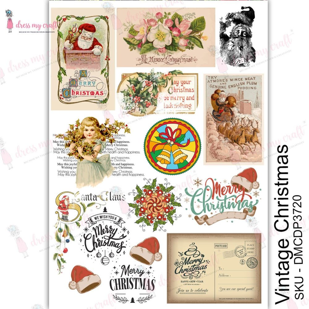 Dress My Craft Transfer Me Vintage Christmas (DMCDP3720) (OUTLET) Dress My Craft Transfer Me Vintage Christmas (DMCDP3720) (OUTLET)