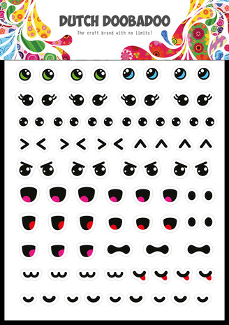 Dutch Doobadoo Dutch Sticker Art A5 Kawaii Face (491.200.027) (OUTLET)