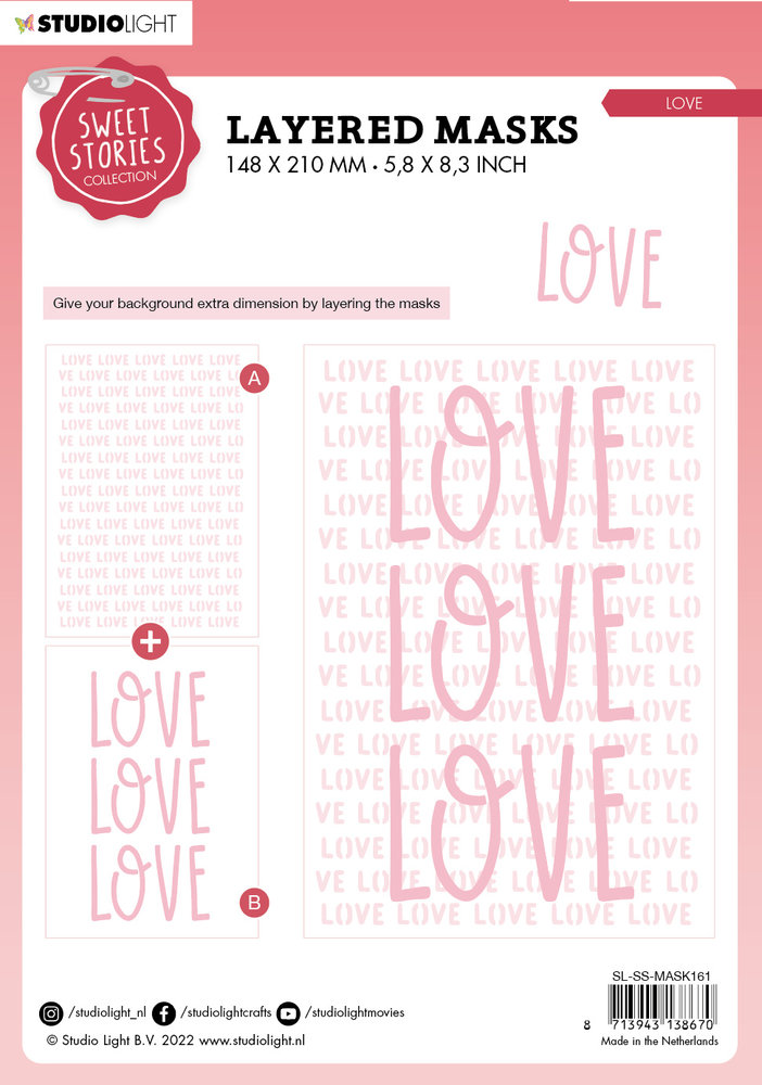 Studio Light Sweet Stories Mask Love (SL-SS-MASK161) (OUTLET) Studio Light Sweet Stories Mask Love (SL-SS-MASK161) (OUTLET)