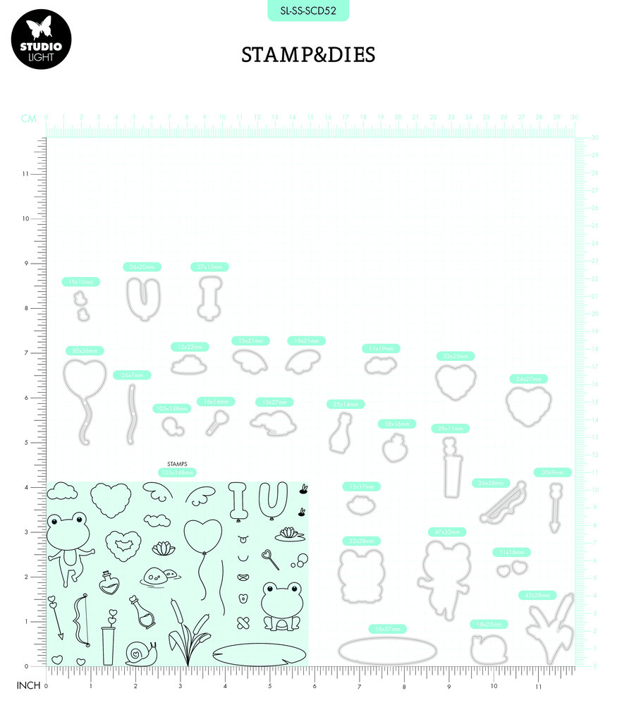 Studio Light Sweet Stories Stamp & Die Toadally in Love (SL-SS-SCD52) (OUTLET) Studio Light Sweet Stories Stamp & Die Toadally in Love (SL-SS-SCD52) (OUTLET)