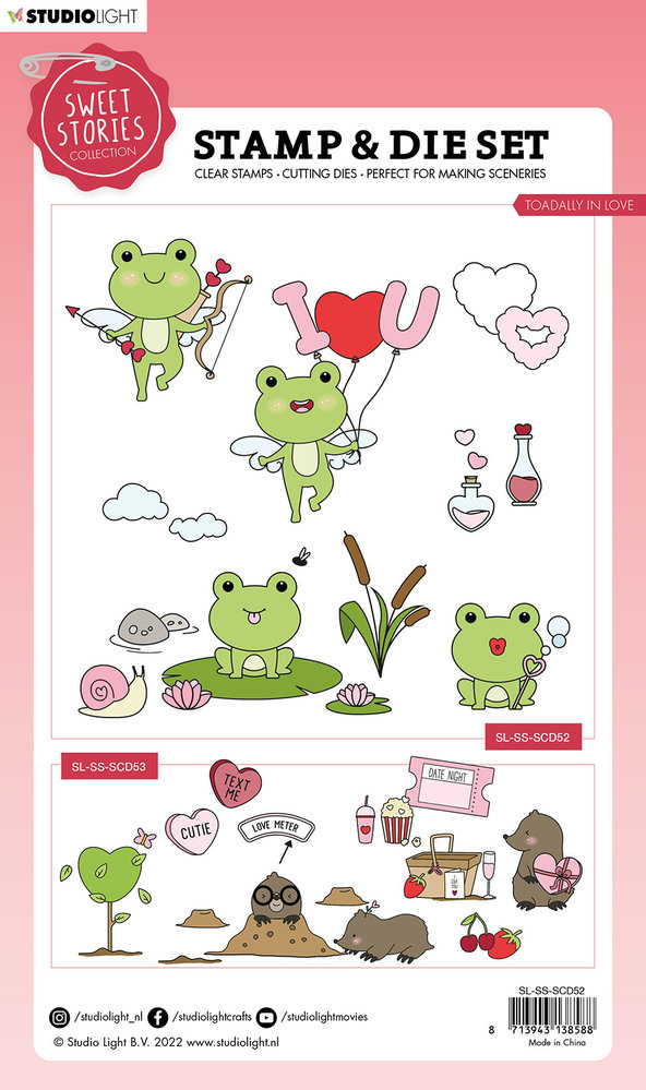 Studio Light Sweet Stories Stamp & Die Toadally in Love (SL-SS-SCD52) (OUTLET) Studio Light Sweet Stories Stamp & Die Toadally in Love (SL-SS-SCD52) (OUTLET)