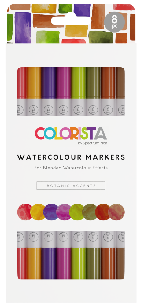 Spectrum Noir Colorista Watercolour Marker Botanic Accents (8pcs) (SNCOL-WATM-BOT8) (DISCONTINUED)