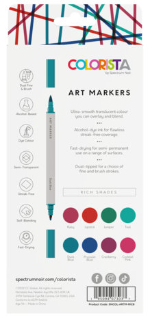 Colorista Art Marker 8pc Rich Shades