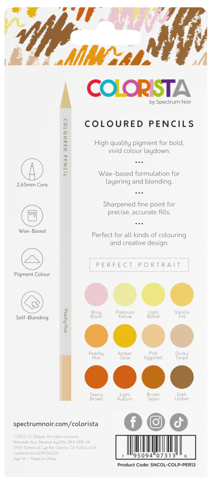 Spectrum Noir Colorista Coloured Pencil Perfect Portrait (12pcs) (SNCOL-COLP-PER12) (DISCONTINUED) Spectrum Noir Colorista Coloured Pencil Perfect Portrait (12pcs) (SNCOL-COLP-PER12) (DISCONTINUED)