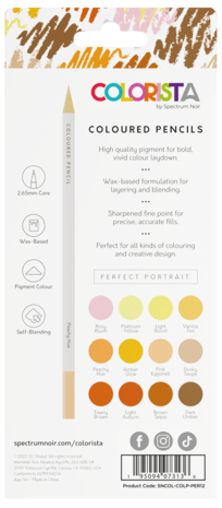 Spectrum Noir Colorista Coloured Pencil Perfect Portrait (12pcs) (SNCOL-COLP-PER12) (DISCONTINUED) Spectrum Noir Colorista Coloured Pencil Perfect Portrait (12pcs) (SNCOL-COLP-PER12) (DISCONTINUED)