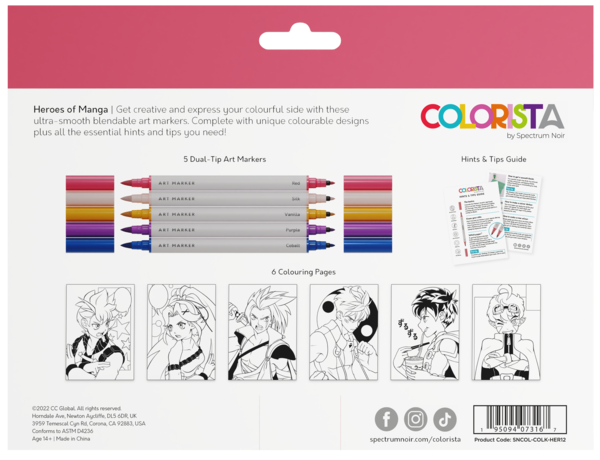 Spectrum Noir Colorista Colouring Kit Heroes of Manga (SNCOL-COLK-HER12) (DISCONTINUED)