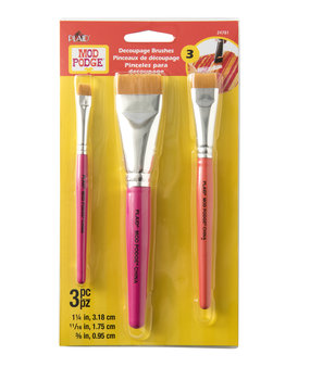 Mod Podge Decoupage Brushes 1 1/4, 11/16, 3/8 Inch Gold Taklon (3pcs) (24781)