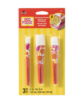 Mod Podge Decoupage Brushes 1/2, 1, 3/4 Inch (3pcs) (10615)