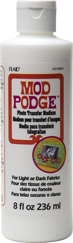 Mod Podge Photo Transfer Medium For Light or Dark Fabrics 8 fl oz (CS15067) Mod Podge Photo Transfer Medium For Light or Dark Fabrics 8 fl oz (CS15067)