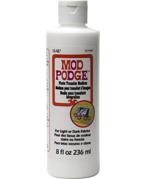 Mod Podge Photo Transfer Medium For Light or Dark Fabrics 8 fl oz (CS15067) Mod Podge Photo Transfer Medium For Light or Dark Fabrics 8 fl oz (CS15067)