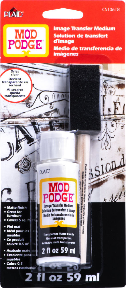 Mod Podge Image Transfer Medium Transparent Matte Finish 2 fl oz w/ Foam Brush (CS10618) (DISCONTINUED)