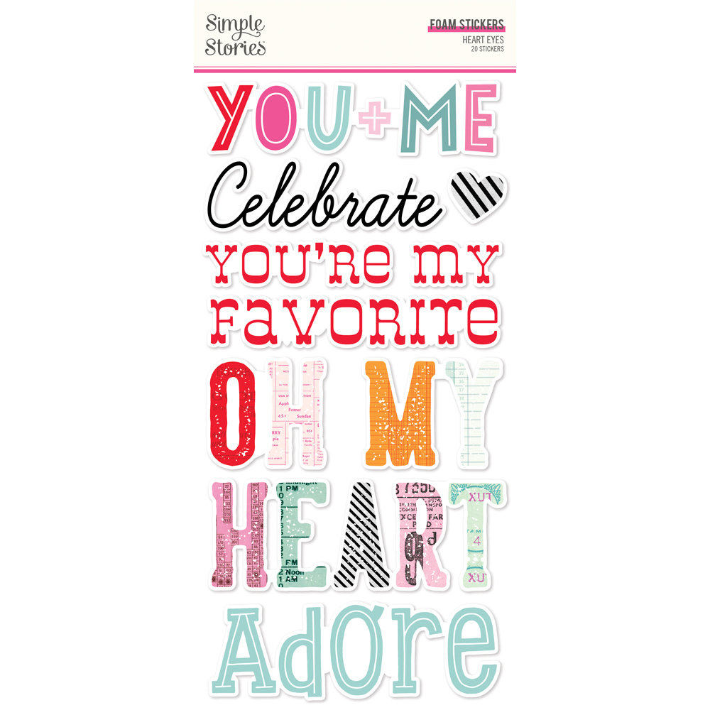 Simple Stories Heart Eyes Foam Stickers (SIS19421) (DISCONTINUED)