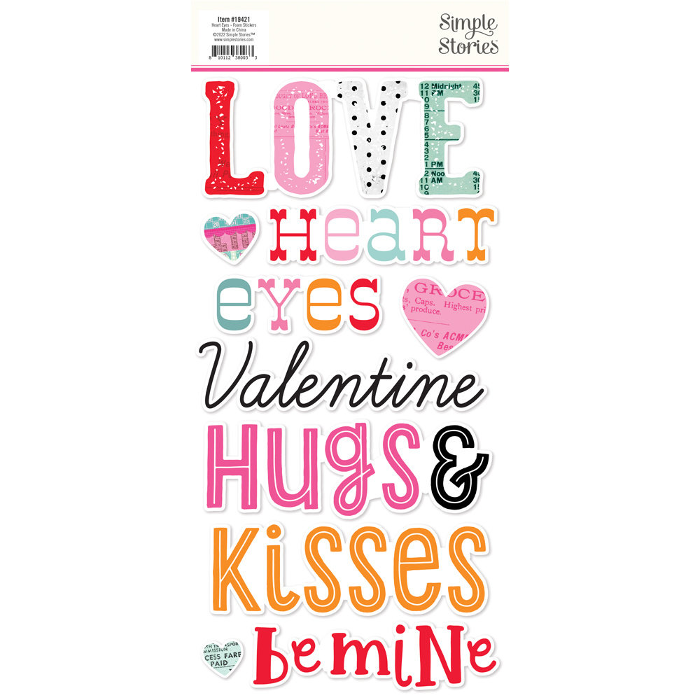 Simple Stories Heart Eyes Foam Stickers (SIS19421) (DISCONTINUED)