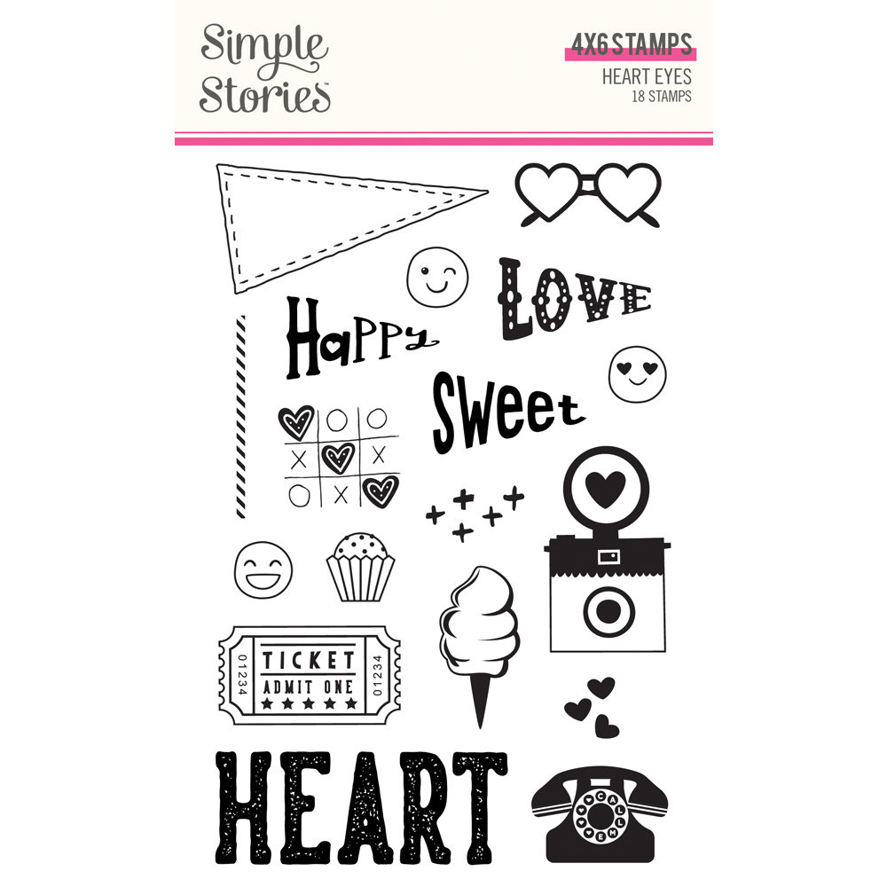 Simple Stories Heart Eyes Clear Stamps (SIS19415) (DISCONTINUED)
