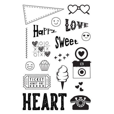 Simple Stories Heart Eyes Clear Stamps (SIS19415) (DISCONTINUED)
