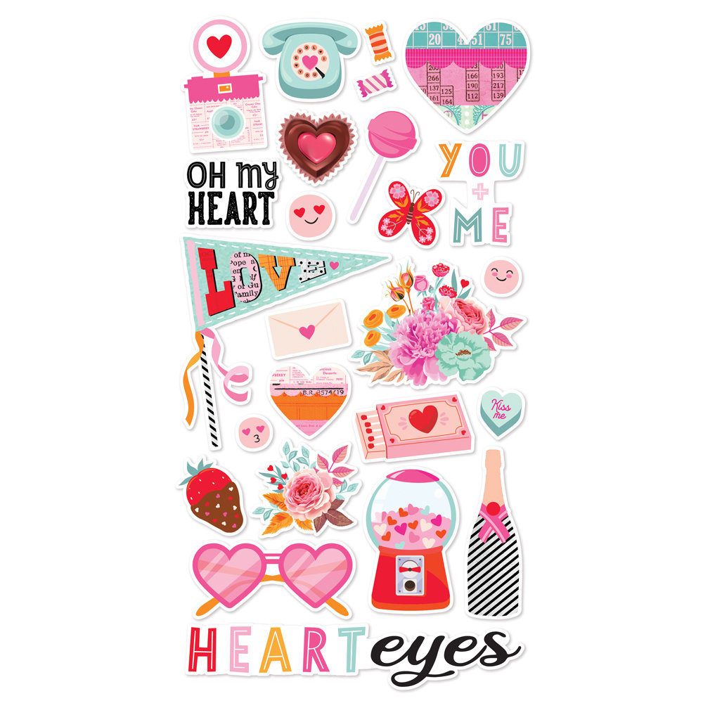 Simple Stories Heart Eyes Chipboard Stickers (SIS19416) (DISCONTINUED)
