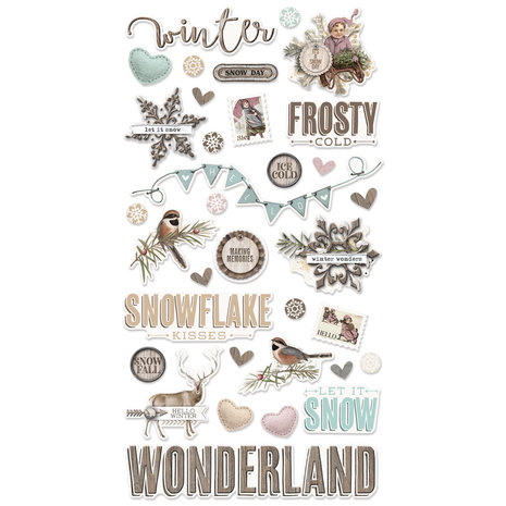 Simple Stories Simple Vintage Winter Woods Chipboard Stickers (SIS19121) (DISCONTINUED) Simple Stories Simple Vintage Winter Woods Chipboard Stickers (SIS19121) (DISCONTINUED)