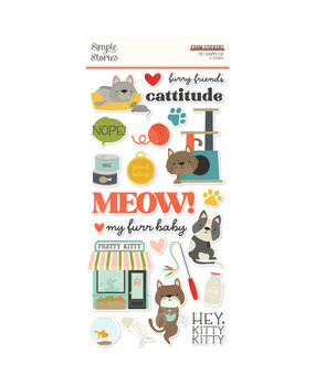Simple Stories Pet Shoppe Cat Foam Stickers (SIS19239) (DISCONTINUED)