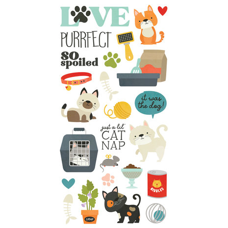 Simple Stories Pet Shoppe Cat Foam Stickers (SIS19239) (DISCONTINUED)