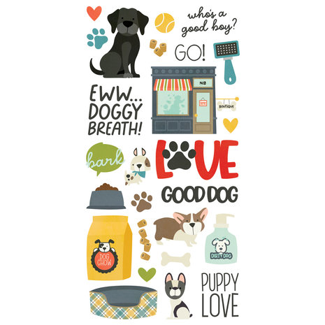 Simple Stories Pet Shoppe Dog Foam Stickers (SIS19225) (DISCONTINUED)